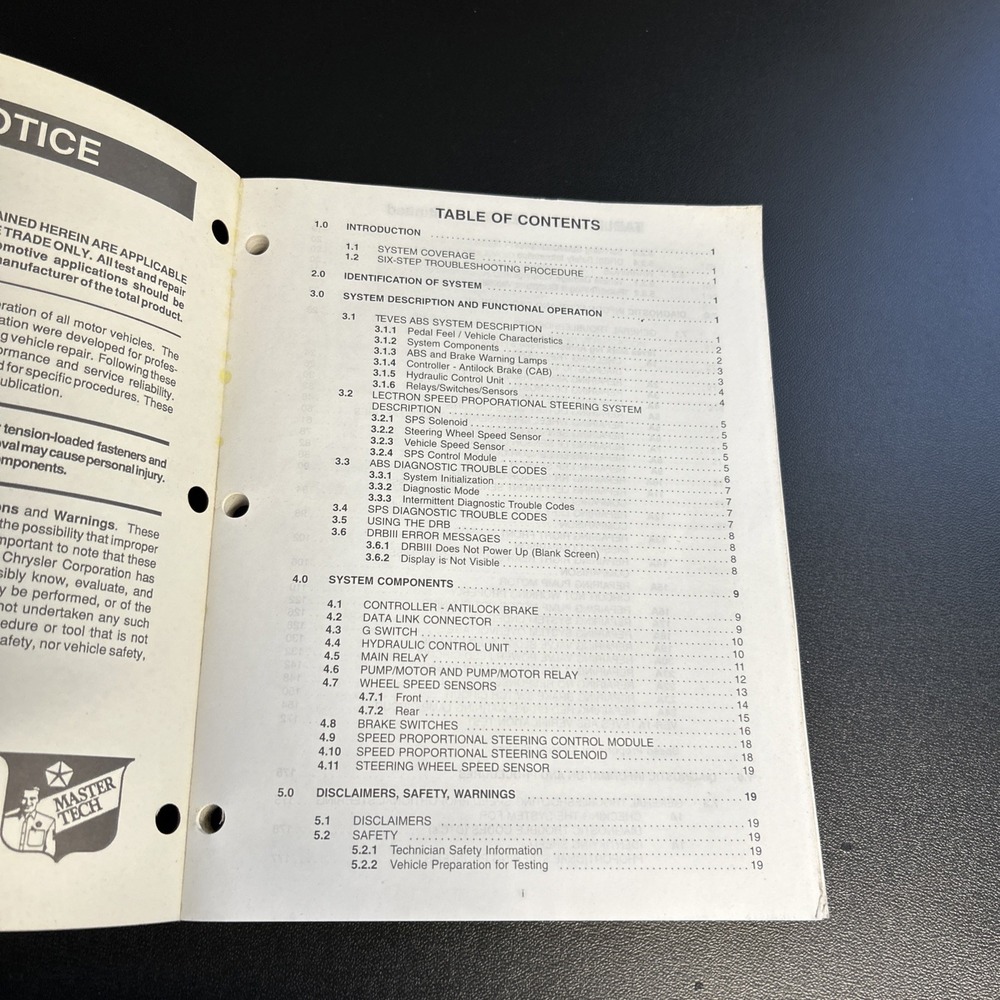 1996 1997 JEEP Teves Mark 1VG Anti Lock Brakes System Chassis Diagnostic Manual - Picture 3 of 12